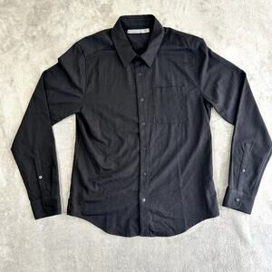 Icebreaker Men’s M Black Merino Wool Blend Button Up Shirt Long Sleeve Collared